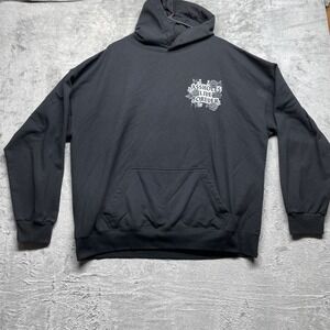 Assho**s Live Forever Men Sweatshirt XXXL‎ Black Hoodie Grunge No Drawstring